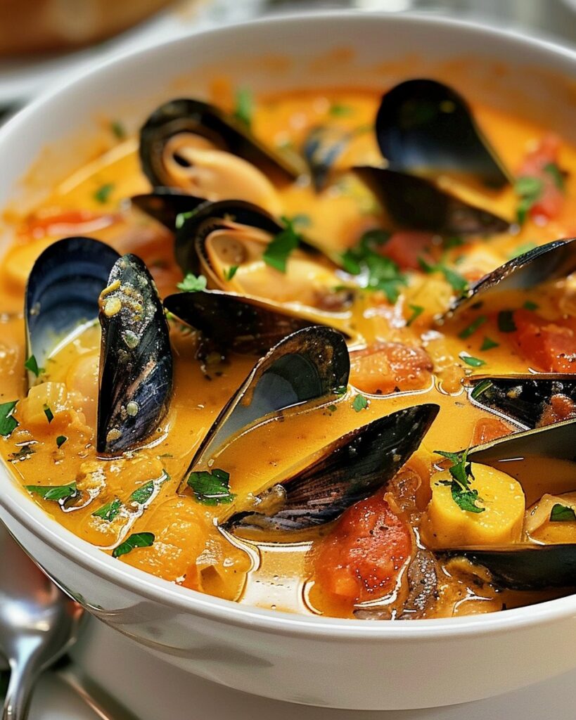 Recette soupe de moules façon bouillabaisse