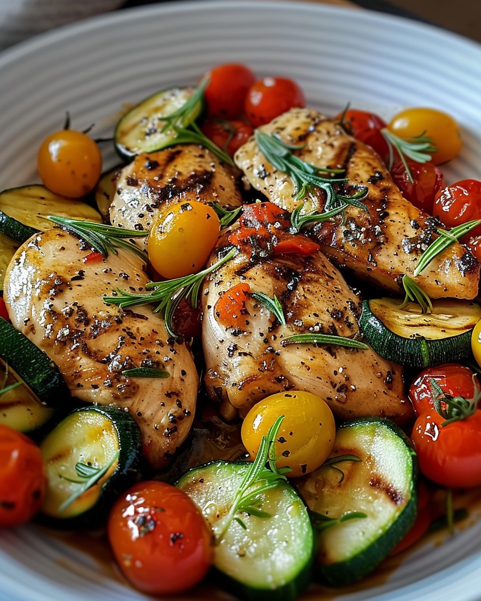 Poulet sauté aux courgettes et tomates cerises recette