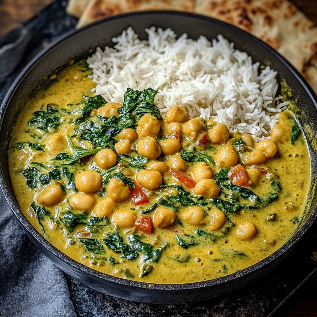 recette curry pois chiches épinards
