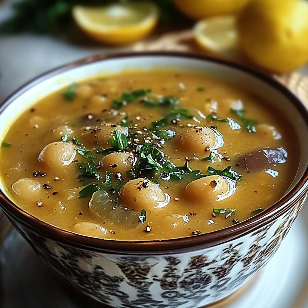 recette soupe grecque pois chiches citron