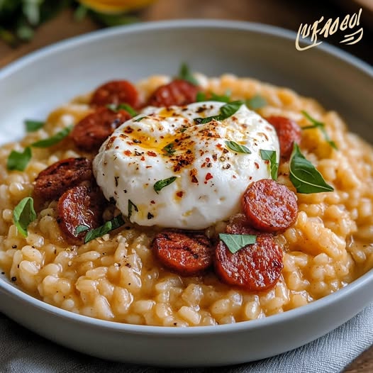Recette risotto chorizo burrata